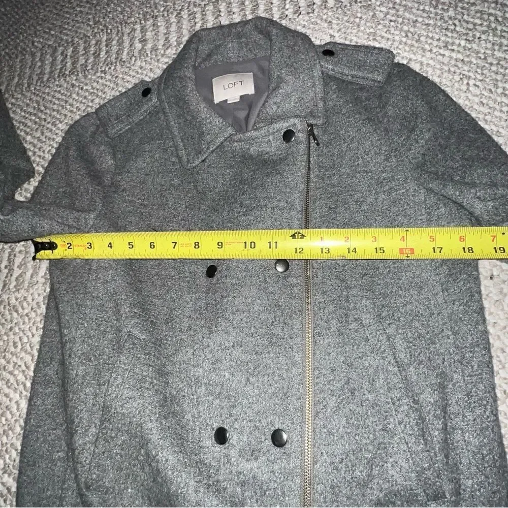 Loft Gray Bomber Moto Jacket - Sz S